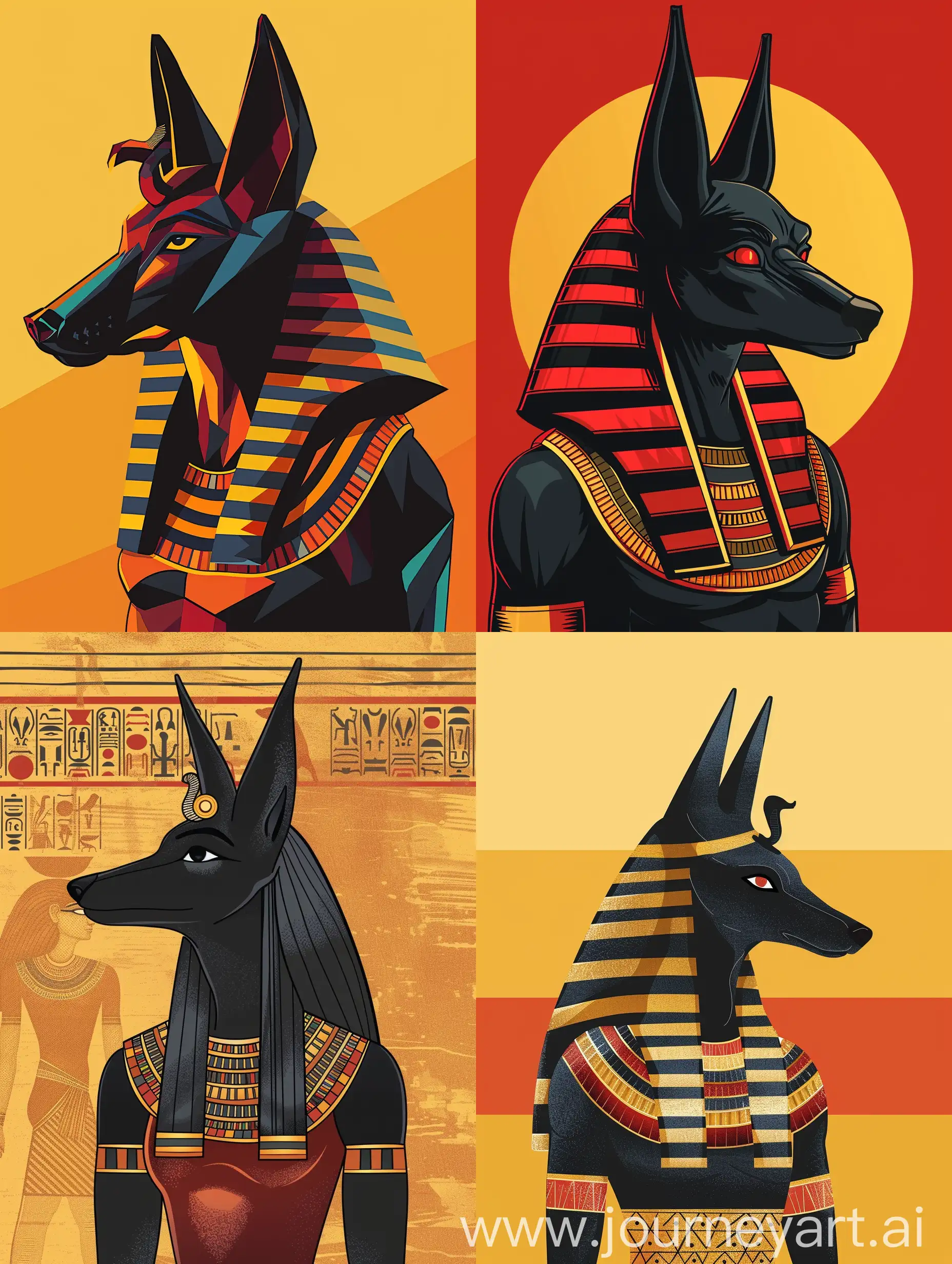 portrait abstract Egyptian mythology Anubis, in vector

