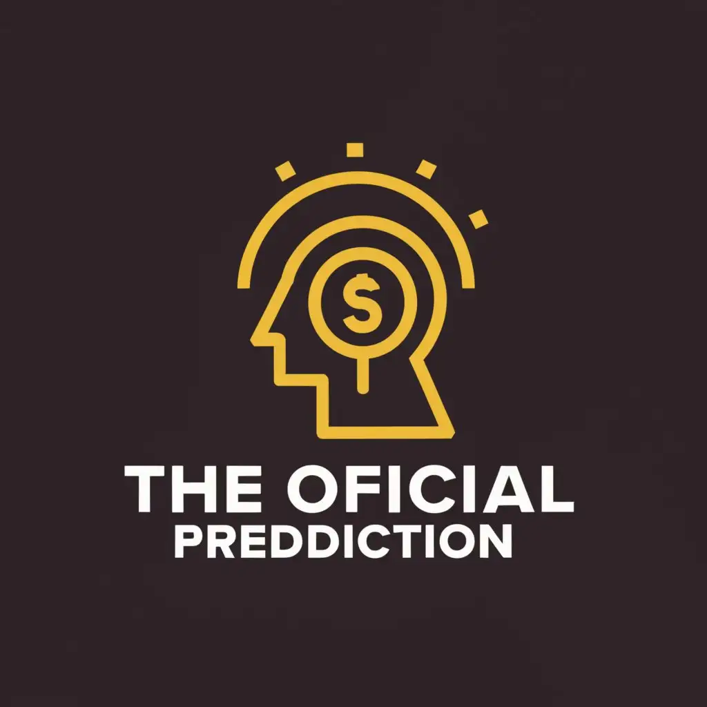 a logo design,with the text "The official prediction", main symbol:A man thinking??,Moderate,be used in Finance industry,clear background