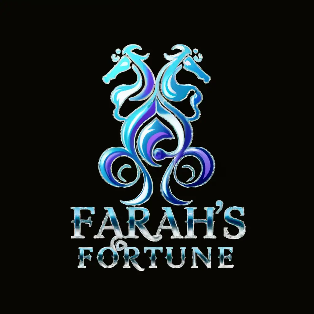a logo design,with the text "Farah's Fortune", main symbol:Sea horses,Moderate,be used in Entertainment industry,clear background