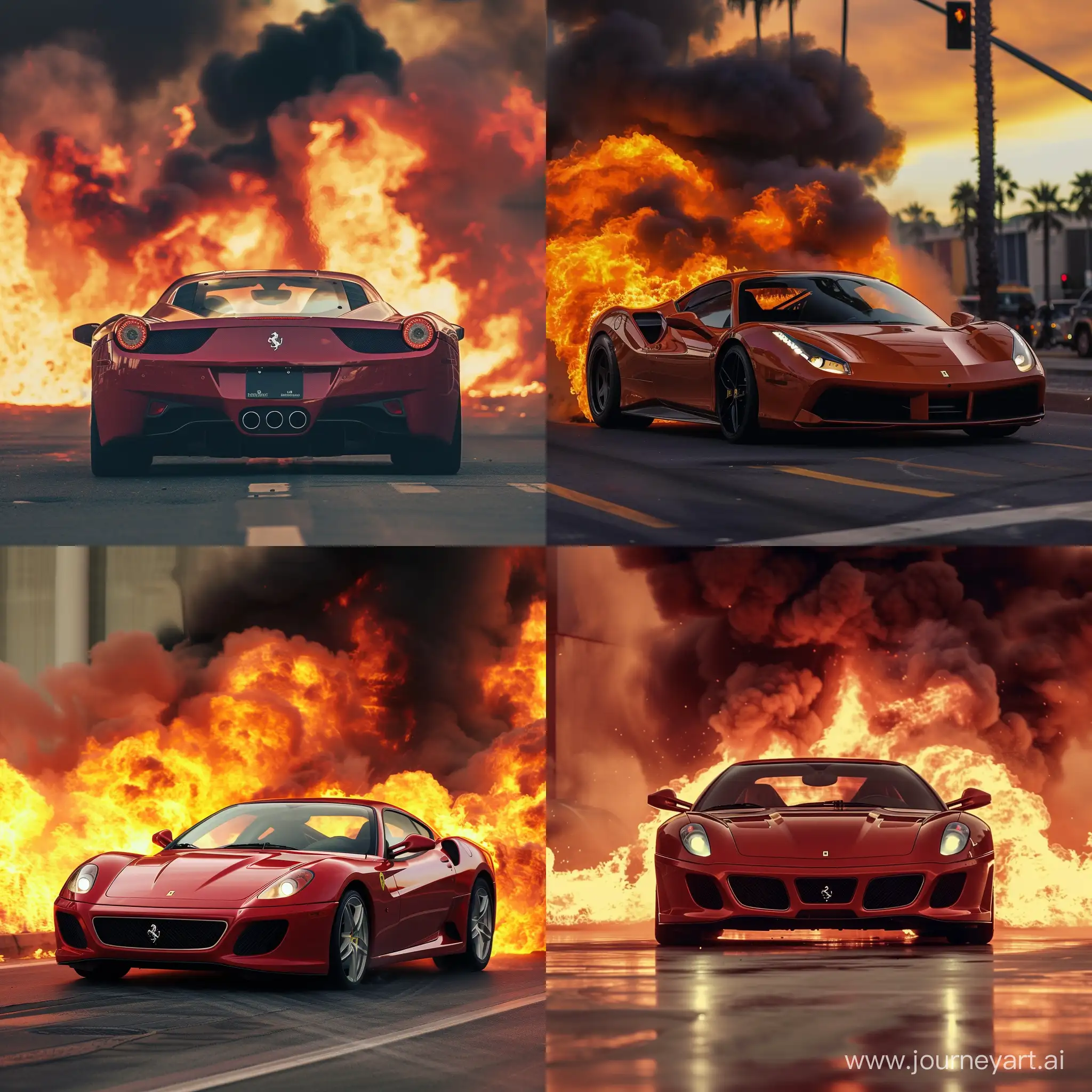 Ferrari-Racing-with-Fiery-Background