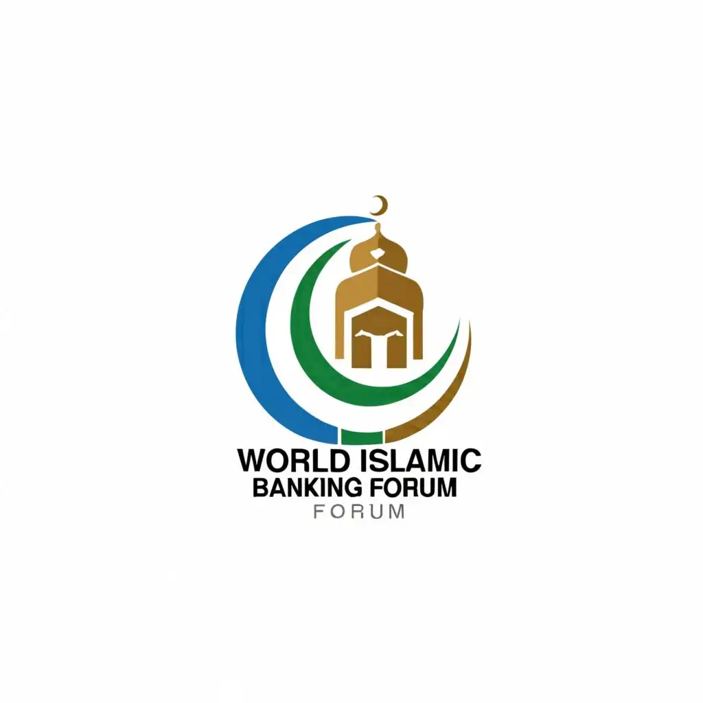 logo, crescent, with the text "World Islamic Banking Forum", typography, be used in Religious industry