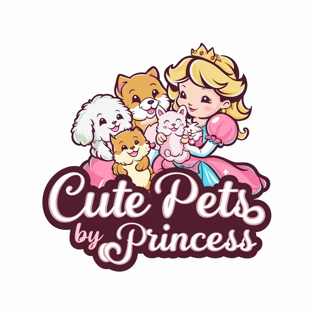 Create a logo with the inscription Cute Pets By Princess 
