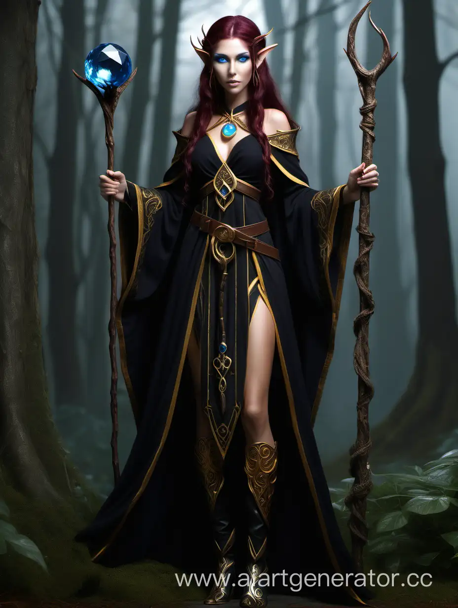 Elf-Druid-with-Burgundy-Hair-and-Blue-Gem-Staff-in-Black-Attire