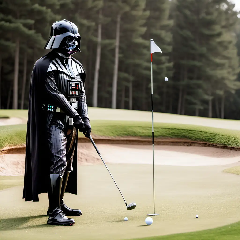 Darth Vader Enjoying a Galactic Golf Game