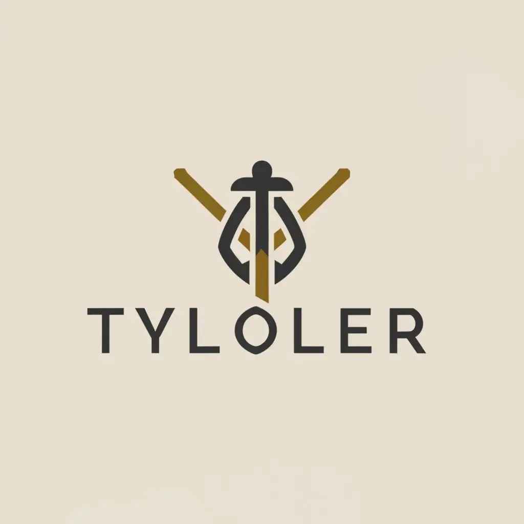 a logo design,with the text "Tylooler", main symbol:Sword and Bow,Moderate,clear background