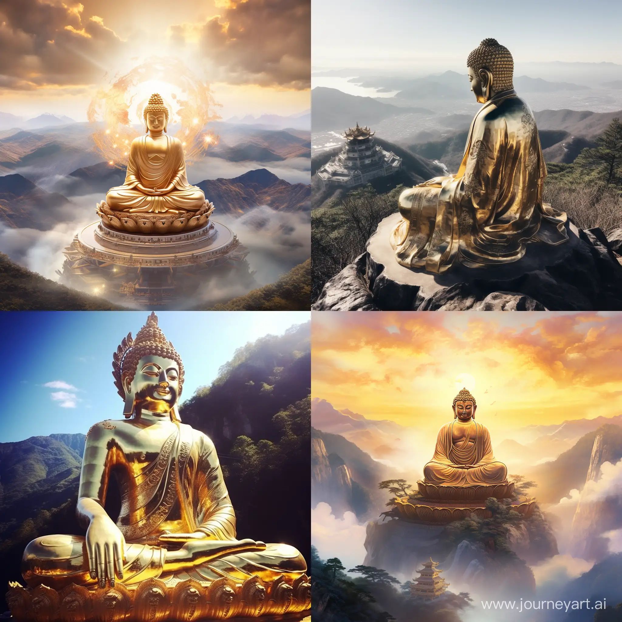 Serene-Golden-Buddha-Atop-Mountain-Peak