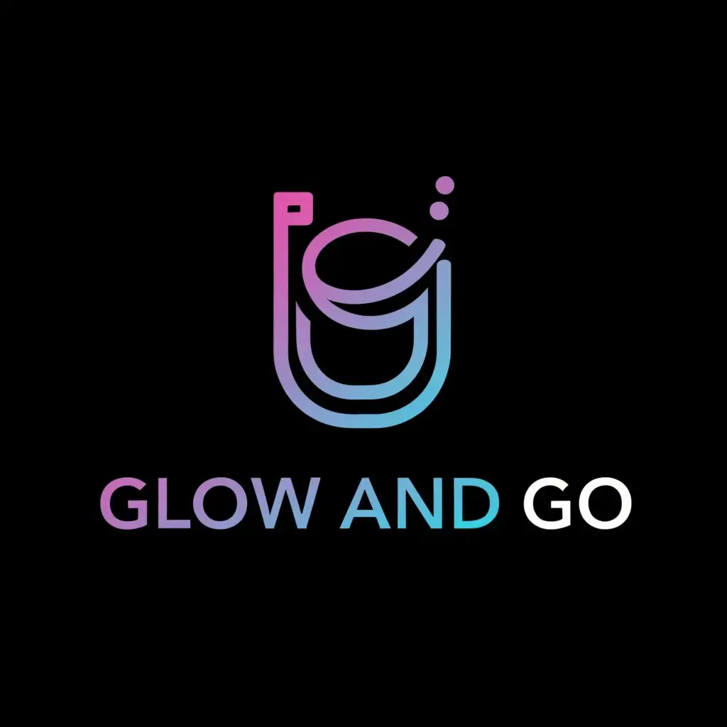 a logo design,with the text "GLOW AND GO", main symbol:bold writing letters Tumbler business logo,Moderate,clear background