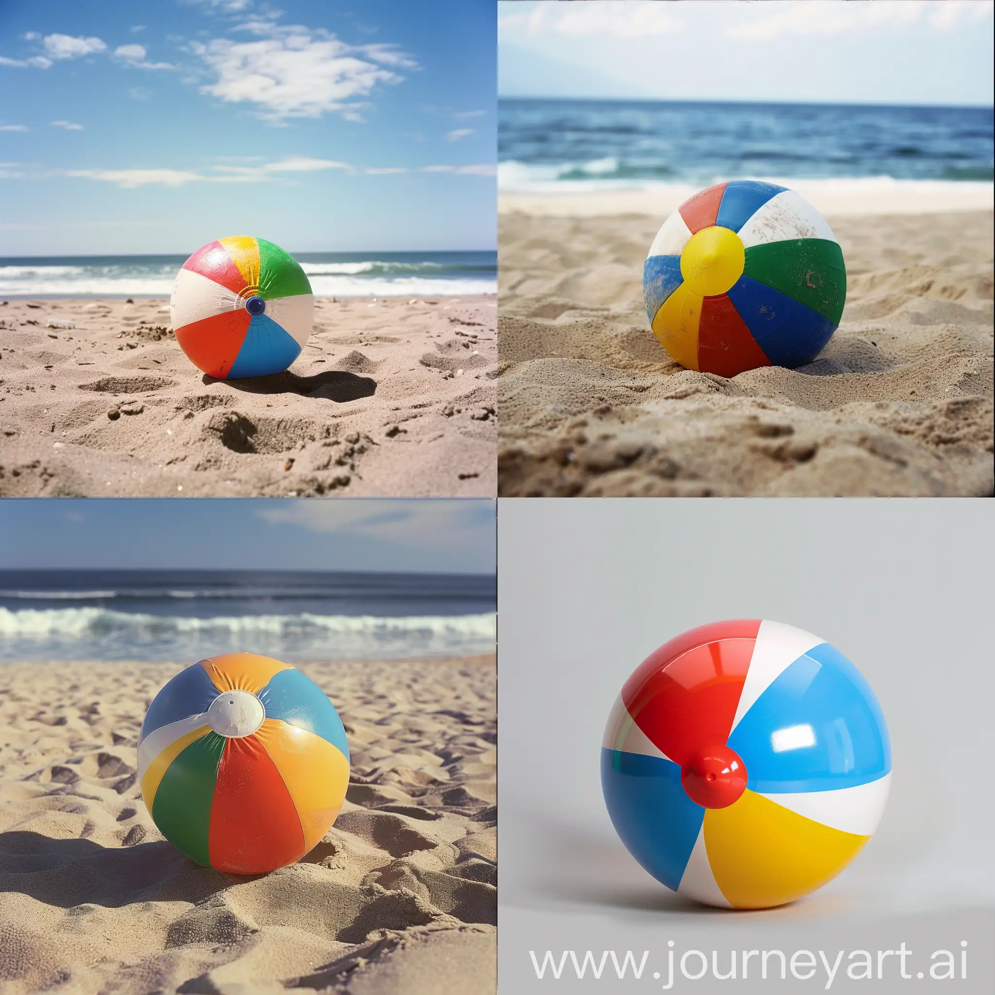 Playful-Fun-at-the-Beach-with-a-Colorful-Beach-Ball