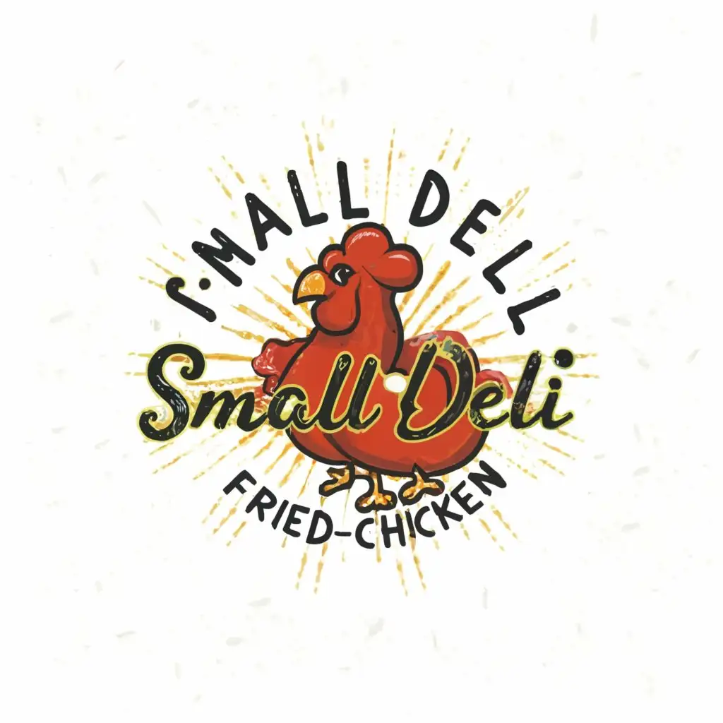 LOGO-Design-For-Small-Deli-Fried-Chicken-Playful-Font-with-a-Chicken-Illustration-on-a-Clear-Background