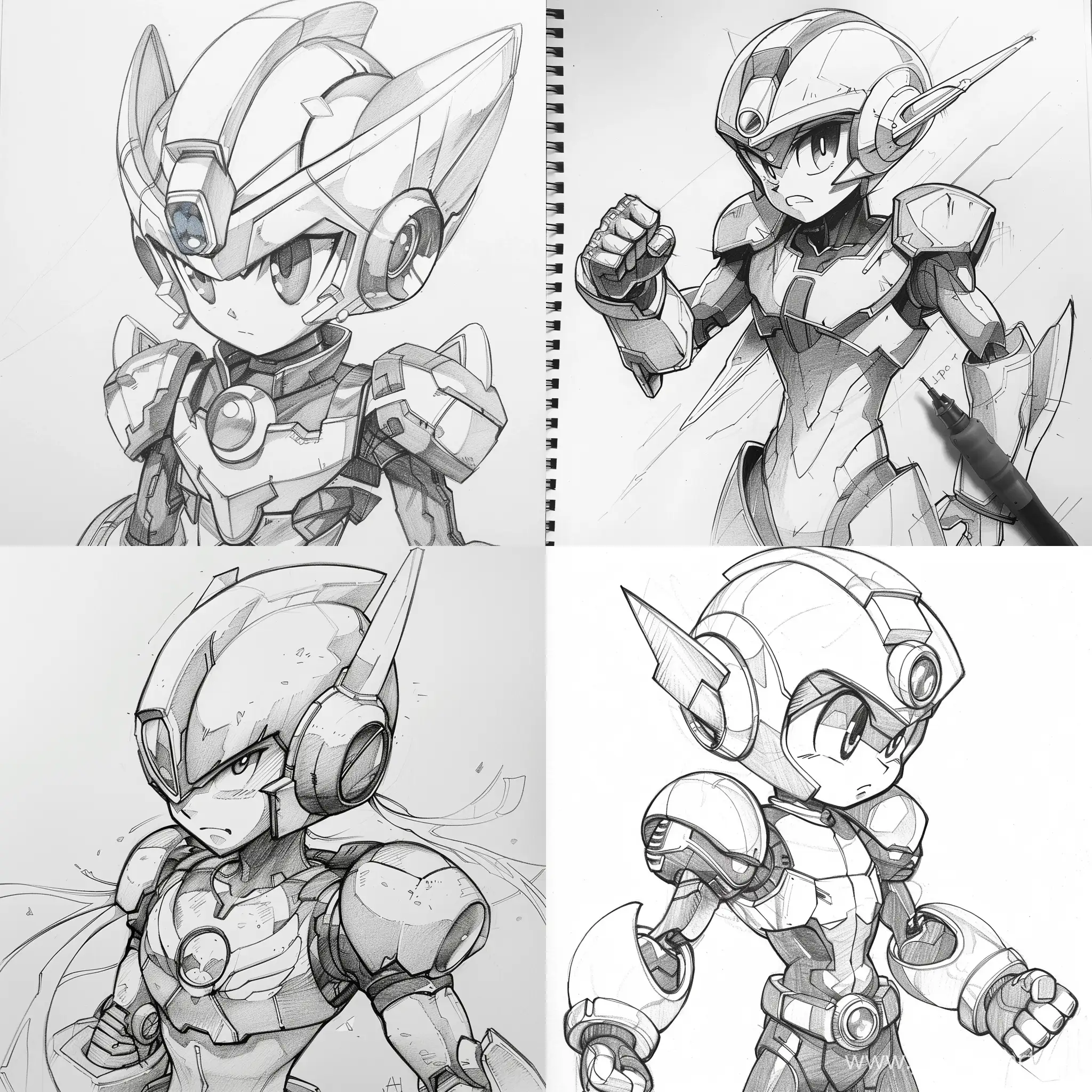 Megaman-Zero-Anime-Drawing-with-Dynamic-Action