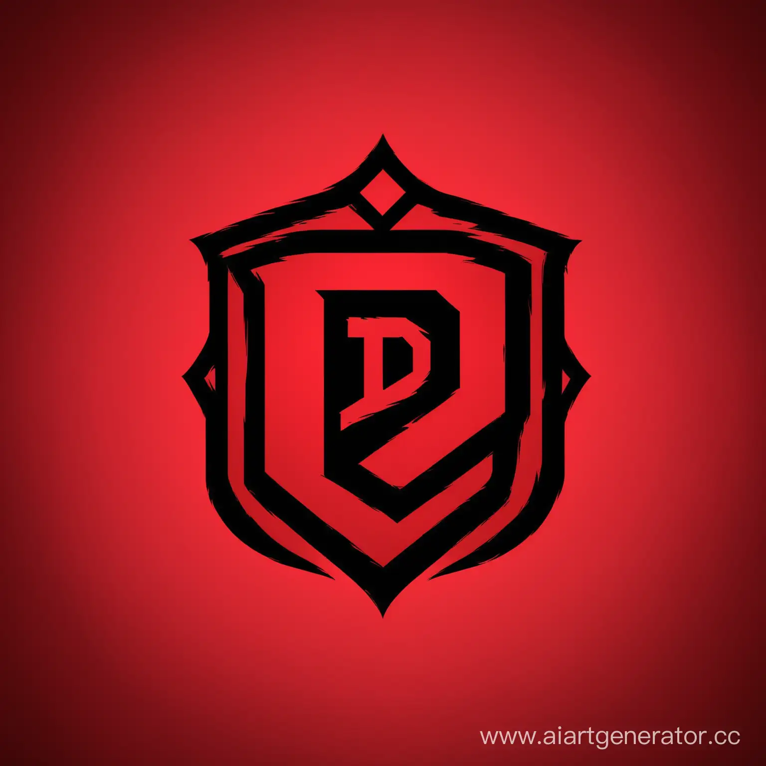 Топ киберспортивный логотип фон красный с черной буквой D по середине 