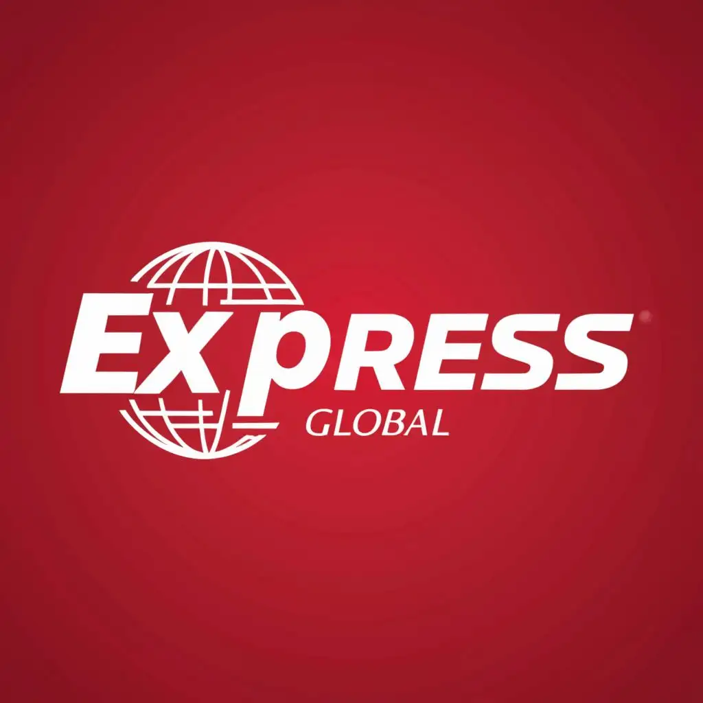 LOGO-Design-for-Express-Global-Bold-Typography-with-a-World-Globe-Emblem
