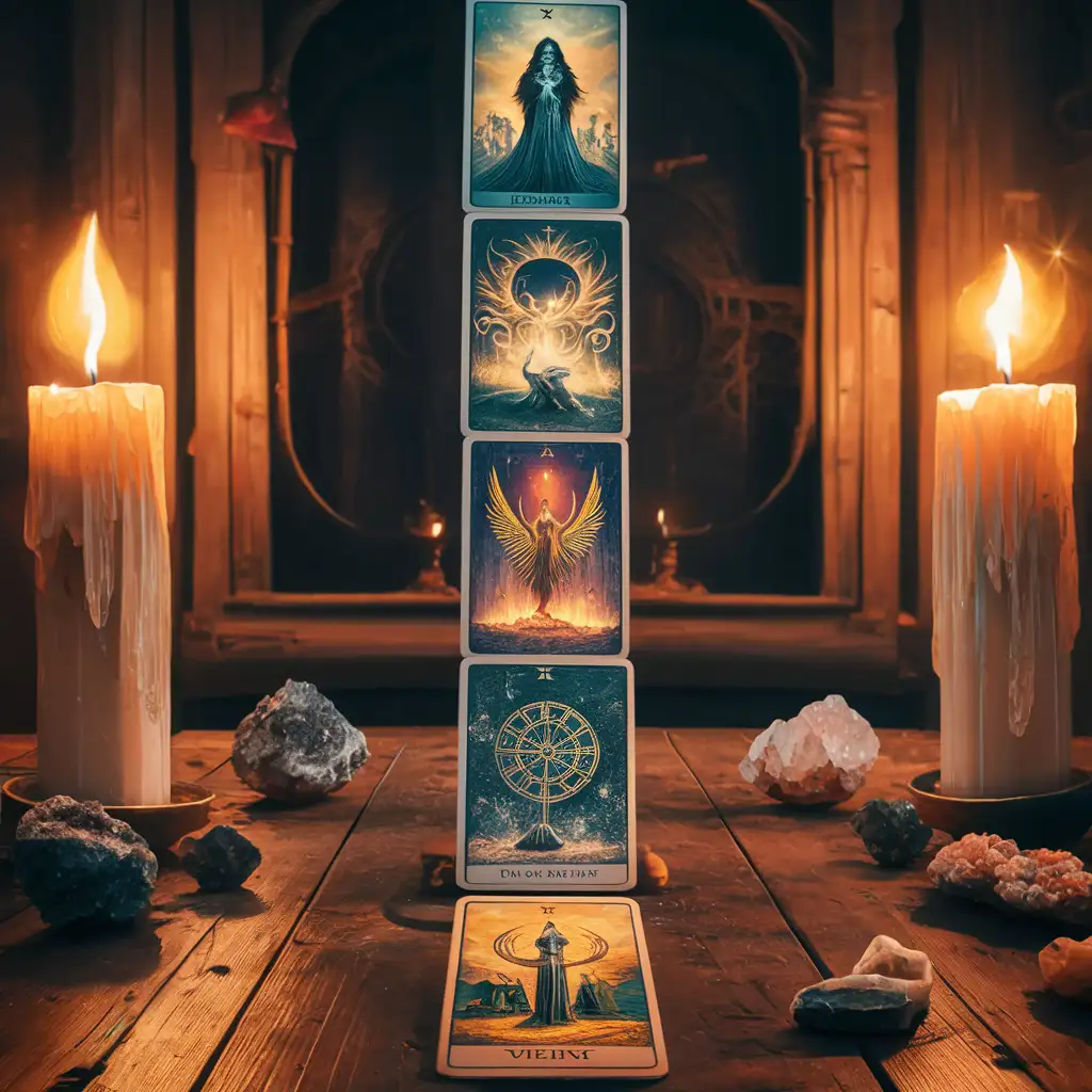 Magical-Tarot-Reading-with-Candles-and-Minerals