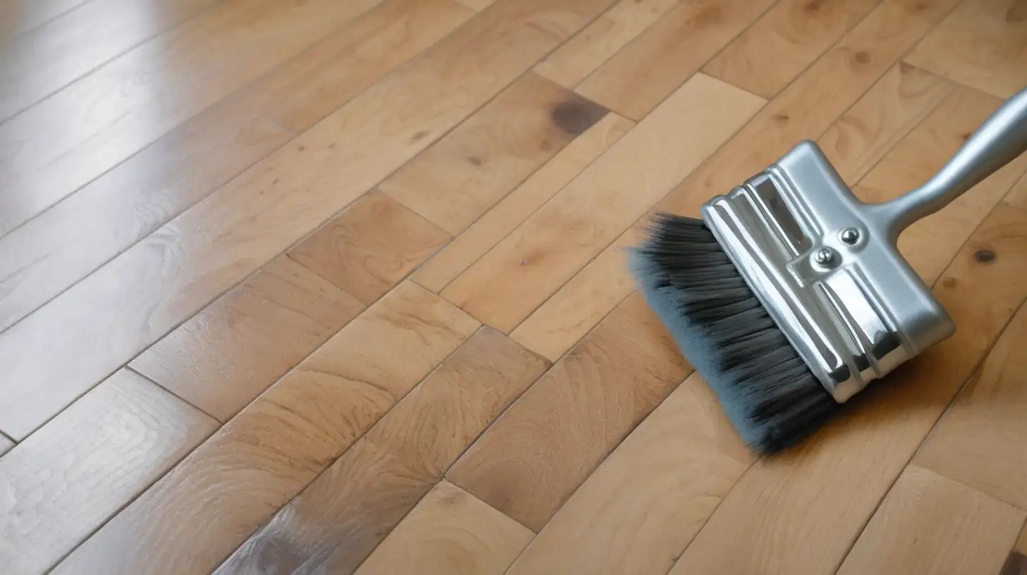 Steel wall brush on wood floor

