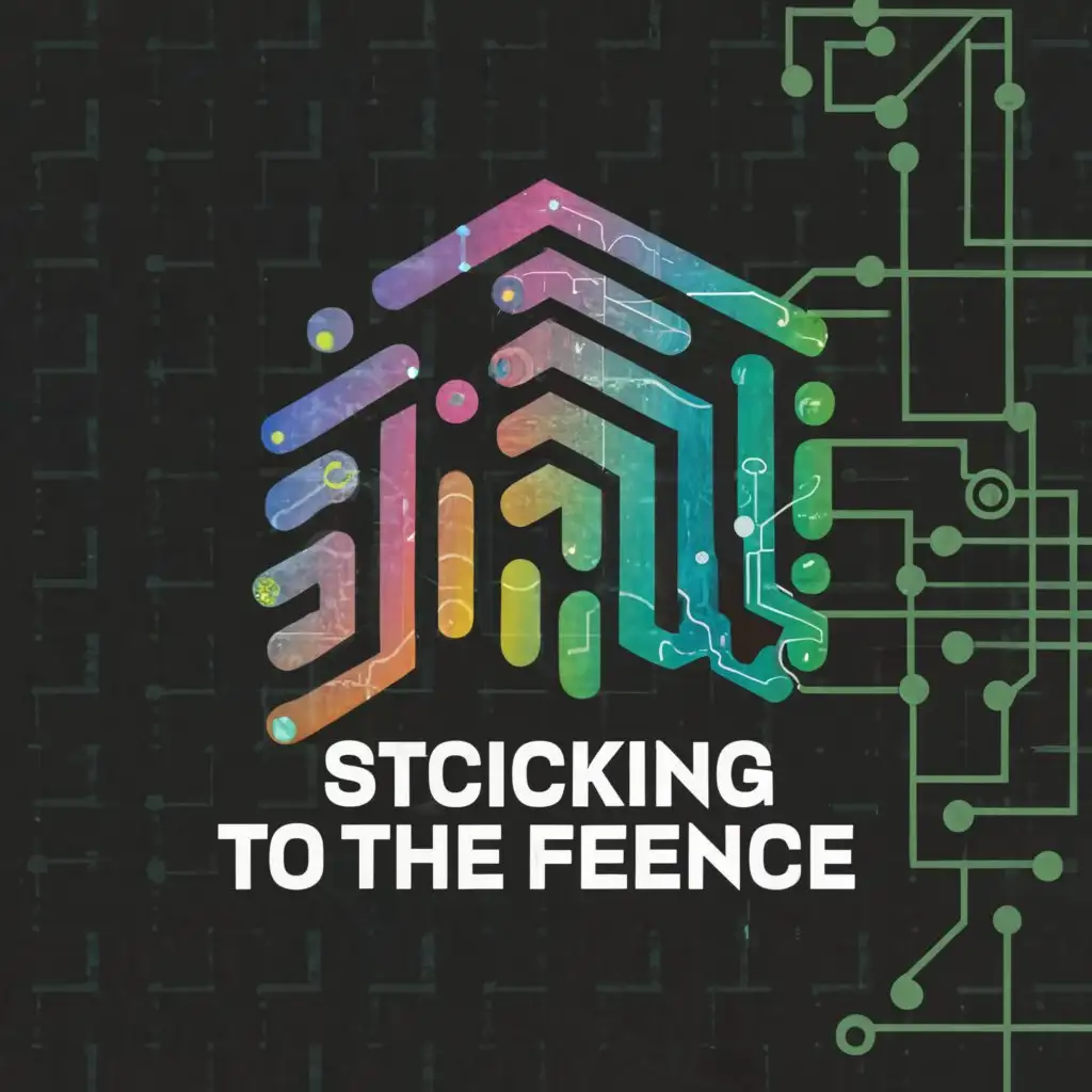 a logo design,with the text "Sticking to the Fence", main symbol:The household that converts ideas to digital,Moderate,be used in Technology industry,clear background