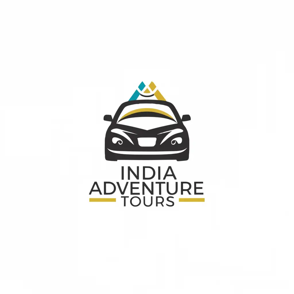 LOGO-Design-For-India-Adventure-Tours-Vibrant-Typography-with-Car-Icon-for-Travel-Enthusiasts