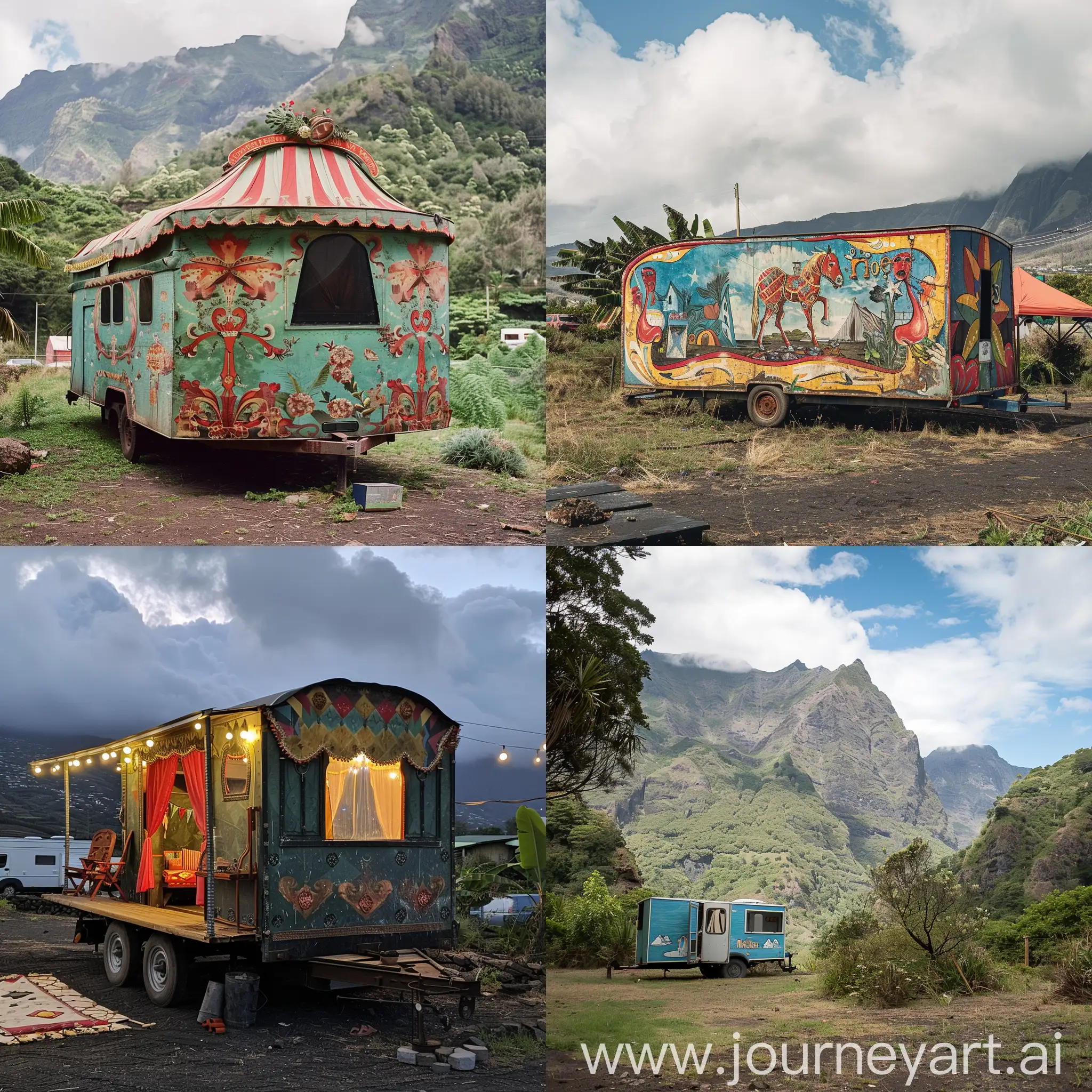 Un trailer dans le cirque de Mafate à la Réunion