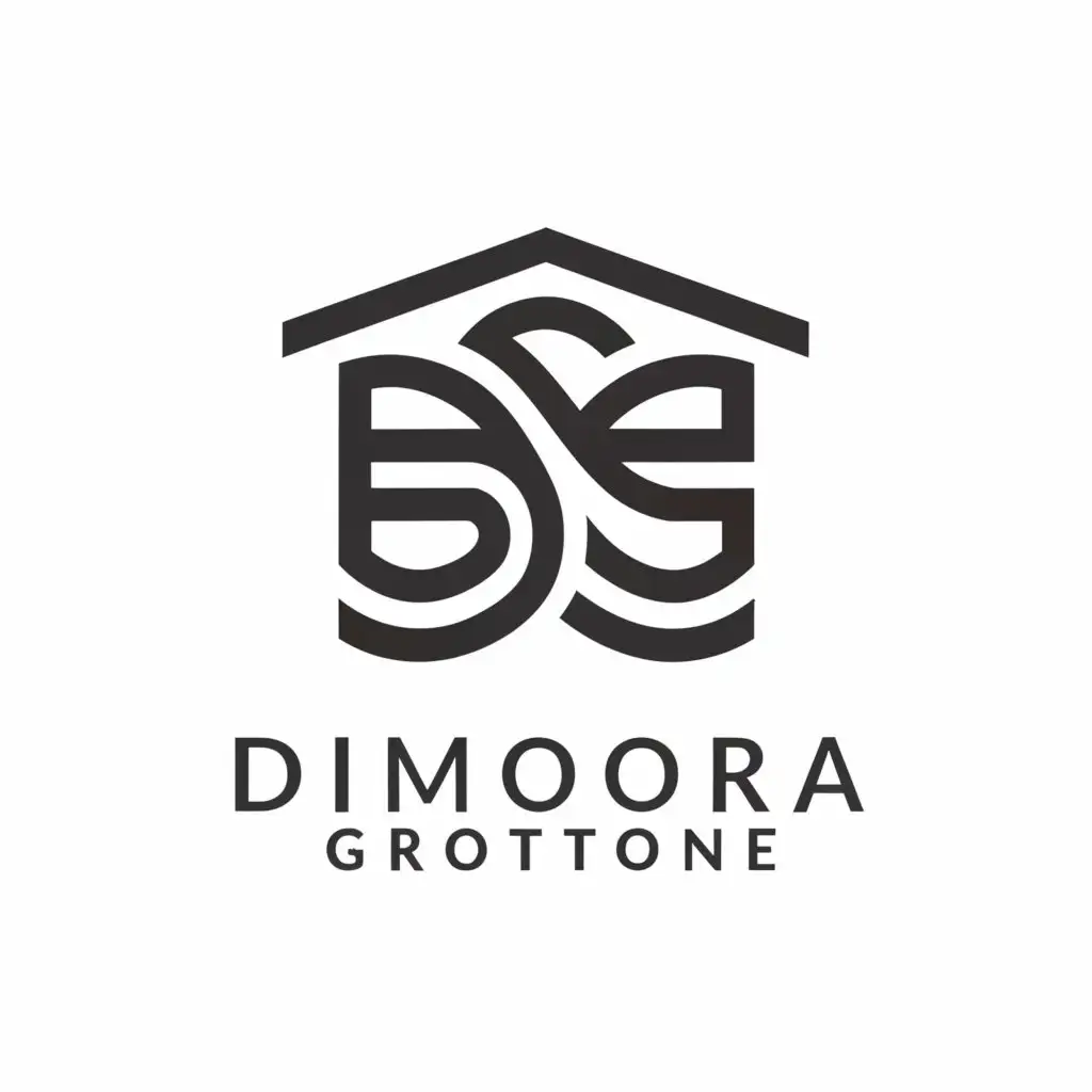 a logo design,with the text "Dimora Grottone", main symbol:elegant and minimal style with a D and G under a roof,Moderate,clear background