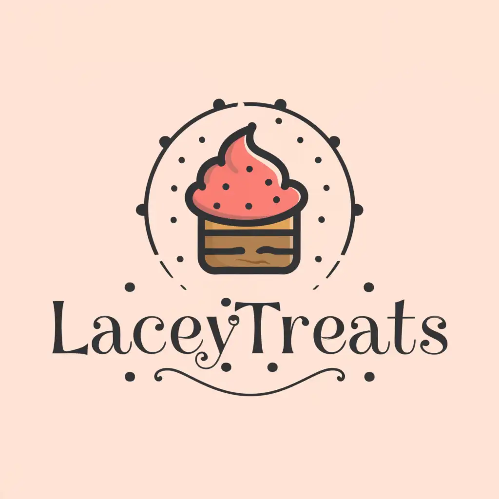a logo design,with the text "LaceyTreats", main symbol:food,Moderate,be used in Events industry,clear background