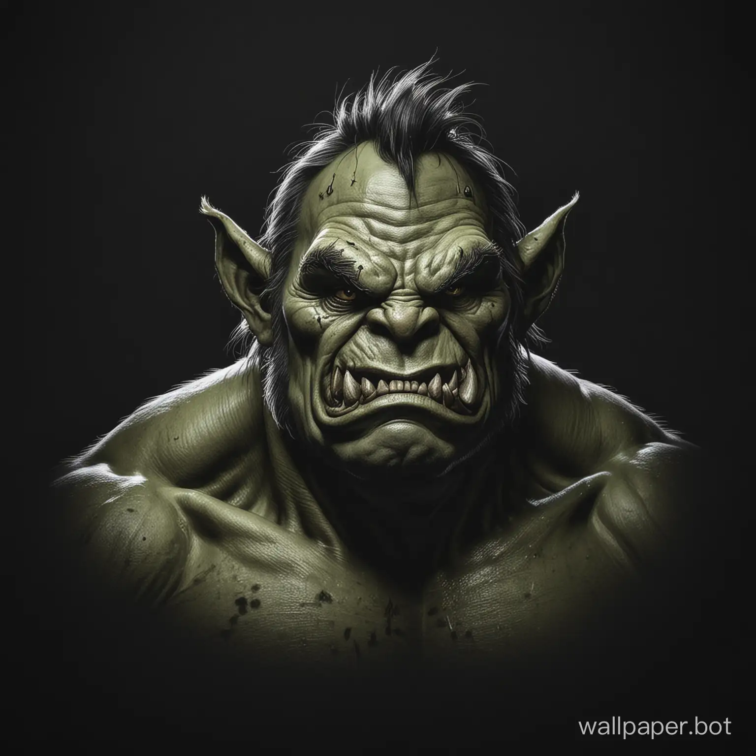draw an ogre on a black background