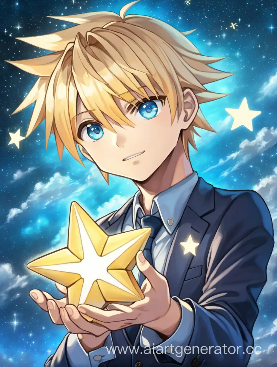 Charming-Anime-Character-with-Radiant-Star-in-the-Sky