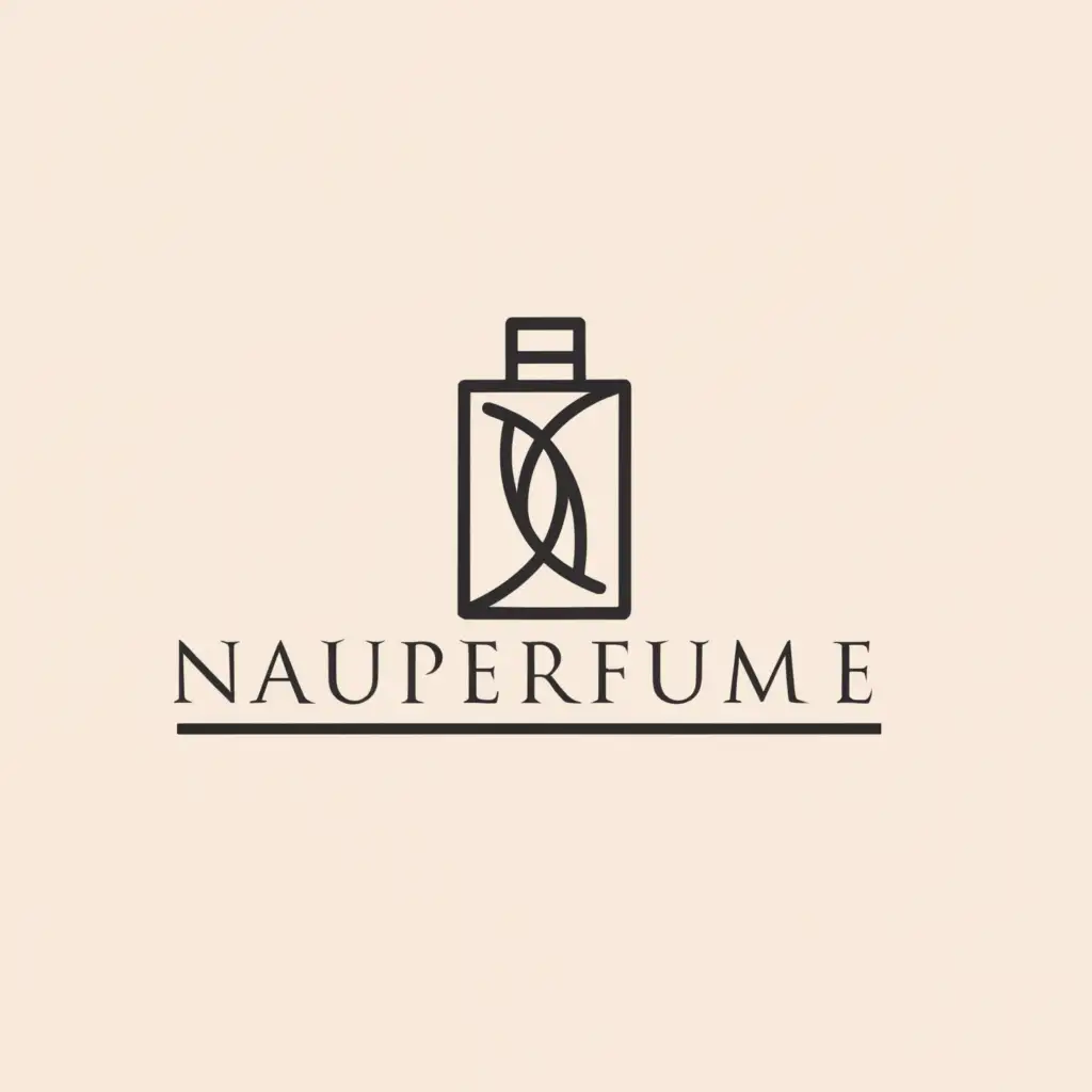 a logo design,with the text "NauPerfume", main symbol:Flacon,Moderate,clear background