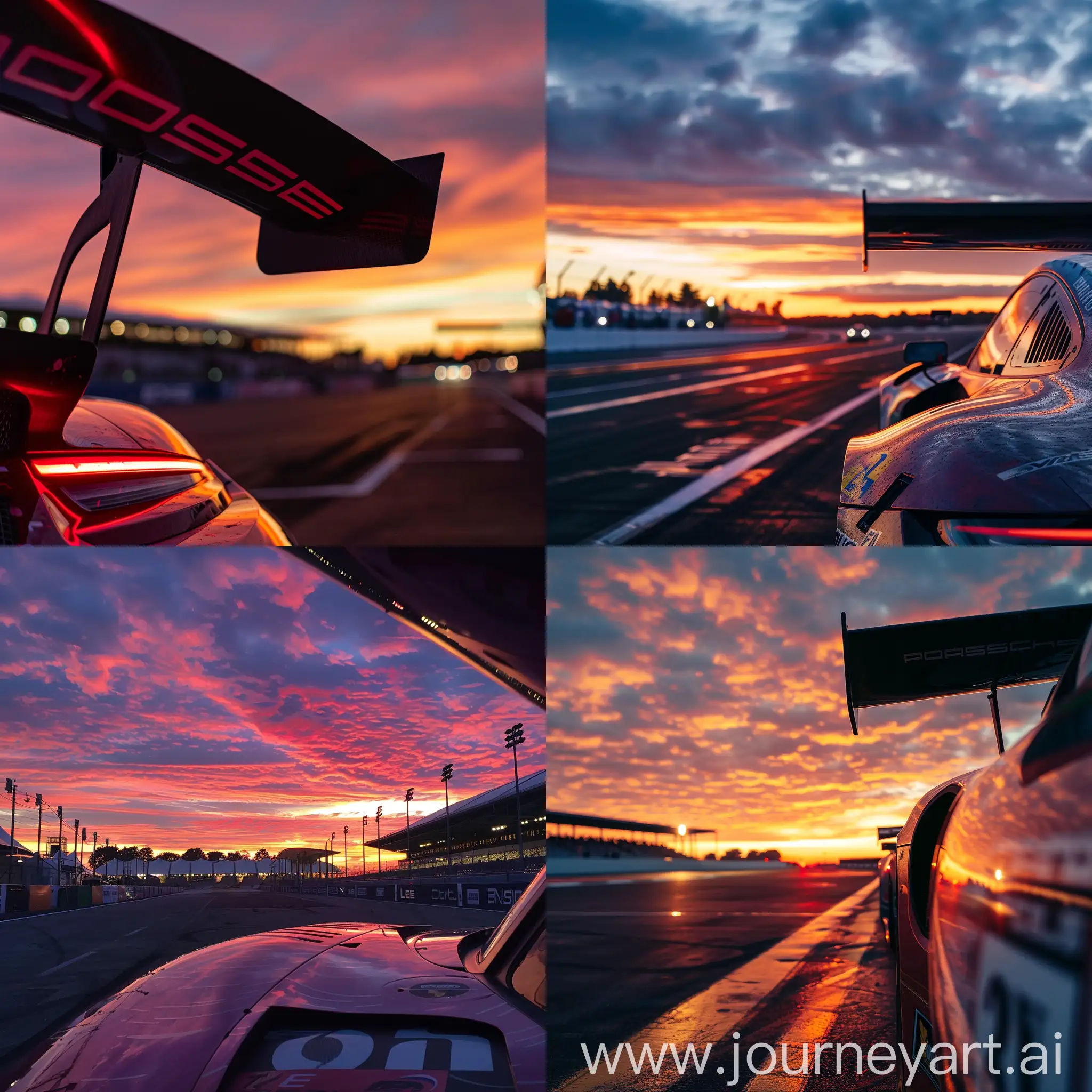 Sunrise-at-Le-Mans-with-Porsche-NASCAR-Wing