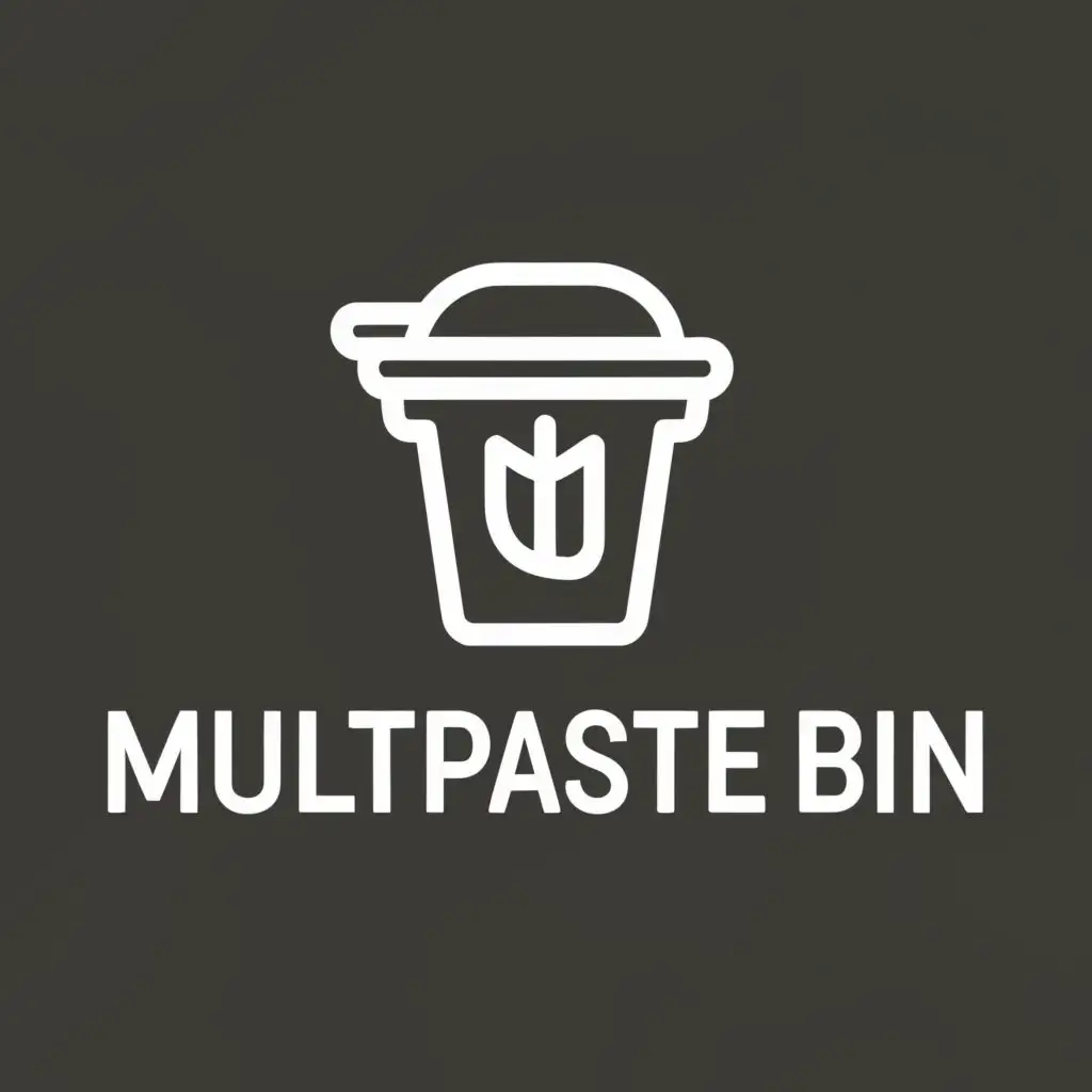 logo, bin, with the text "multipastebin", typography