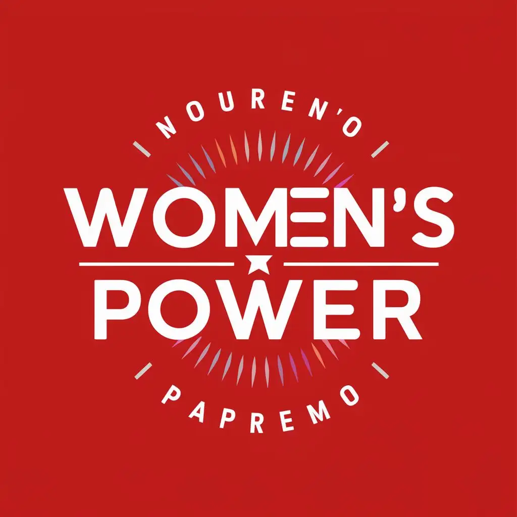 logo, WOMAN, POWER, with the text "WOMEN'S POWER PAPREMYO", typography, be used in Events industry