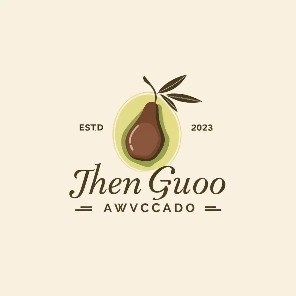 a logo design,with the text "Jhen Guo Avocado", main symbol:fresh/ nature/ precious,Moderate,be used in Restaurant industry,clear background