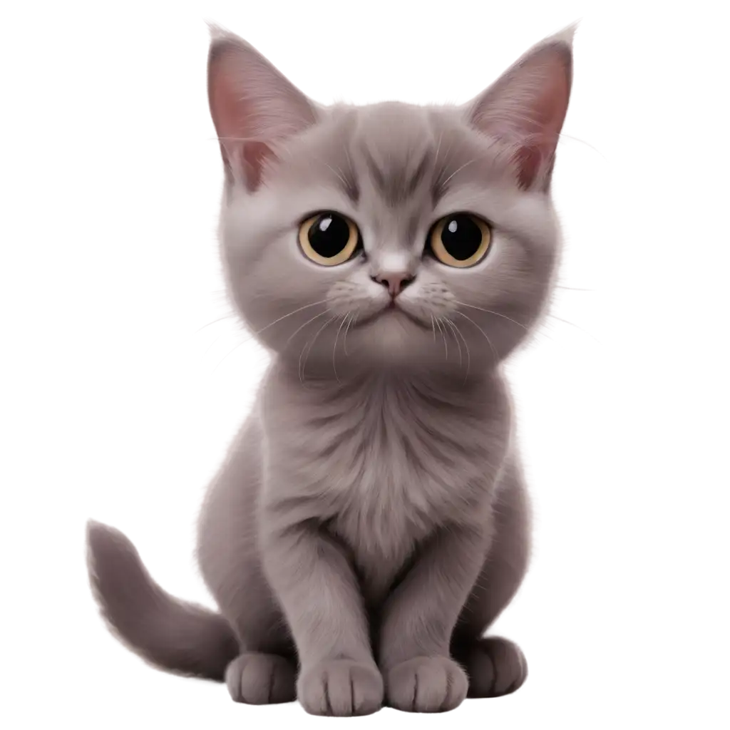 A cute realistic lilac color cat