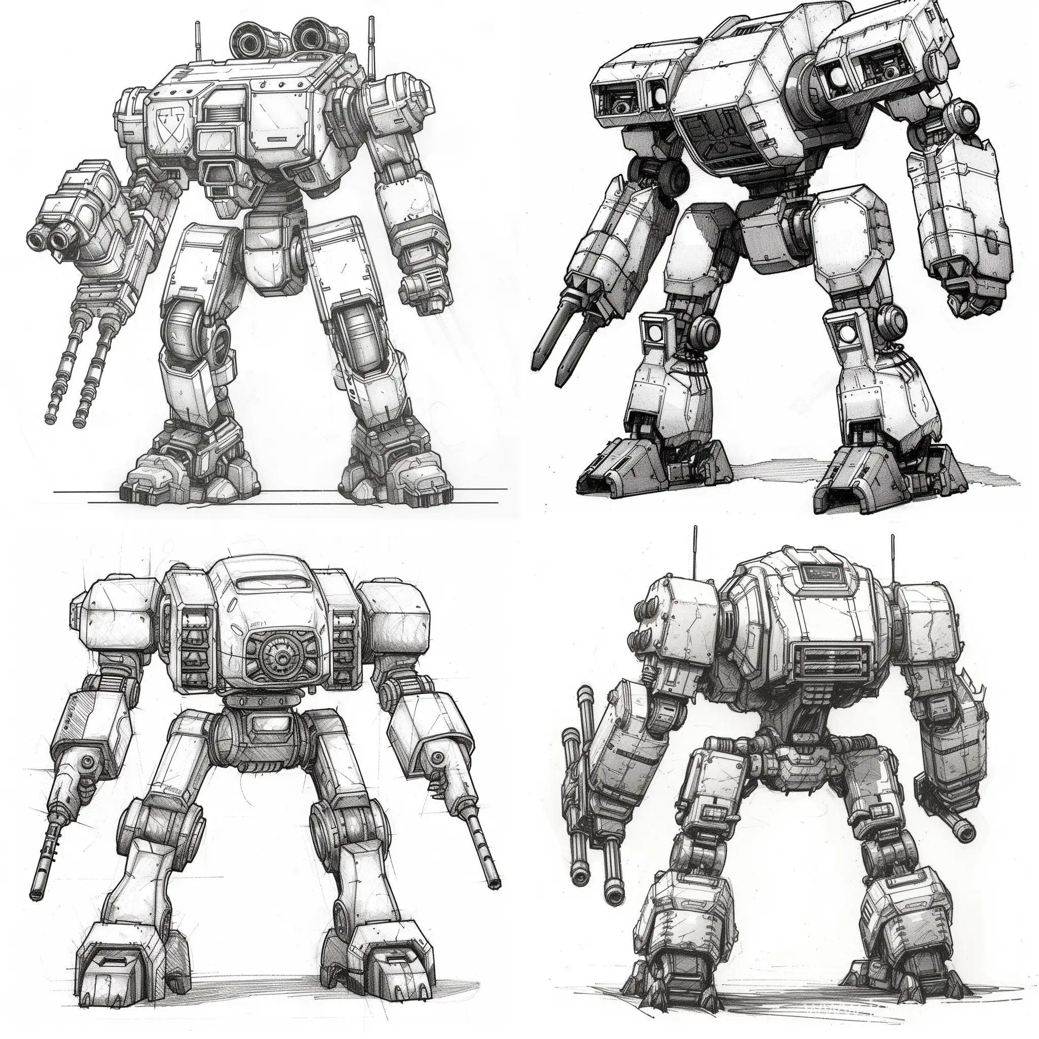Draw a robot battletech
