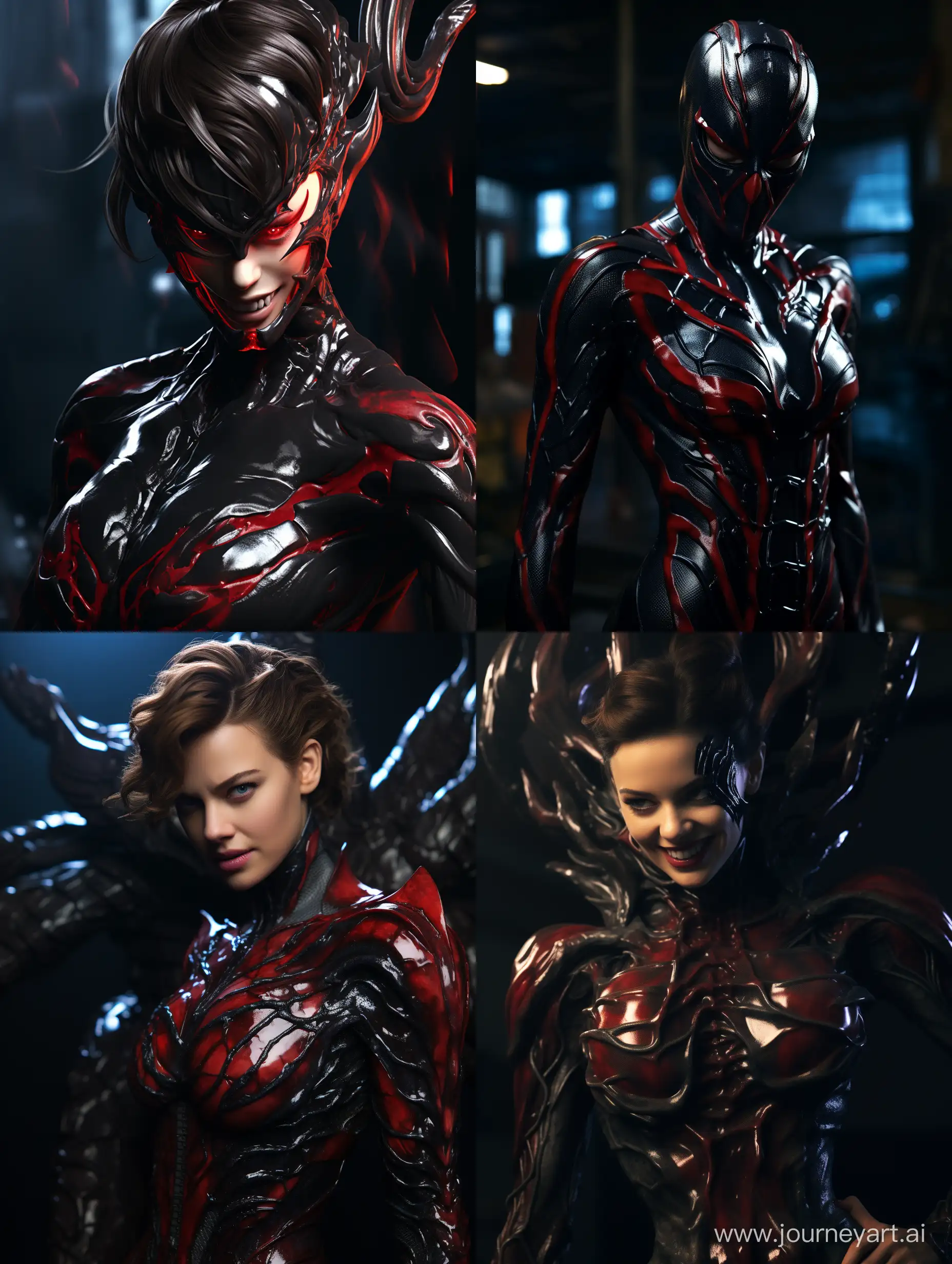 Mila Jovich x Venom Symbiote x Carnage Hyperrealistic RTX 