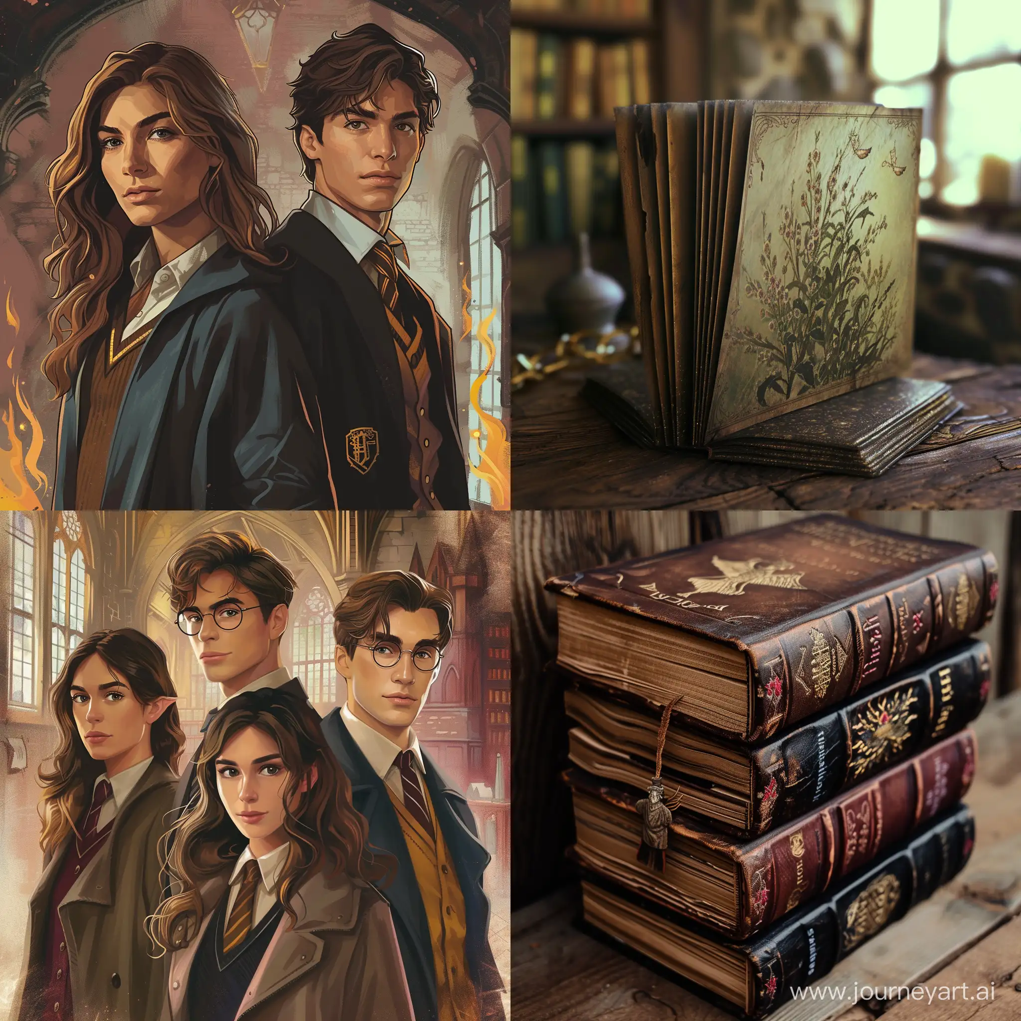 create a book over for a Hogwarts mystery fanfiction, harry potter theme, simple