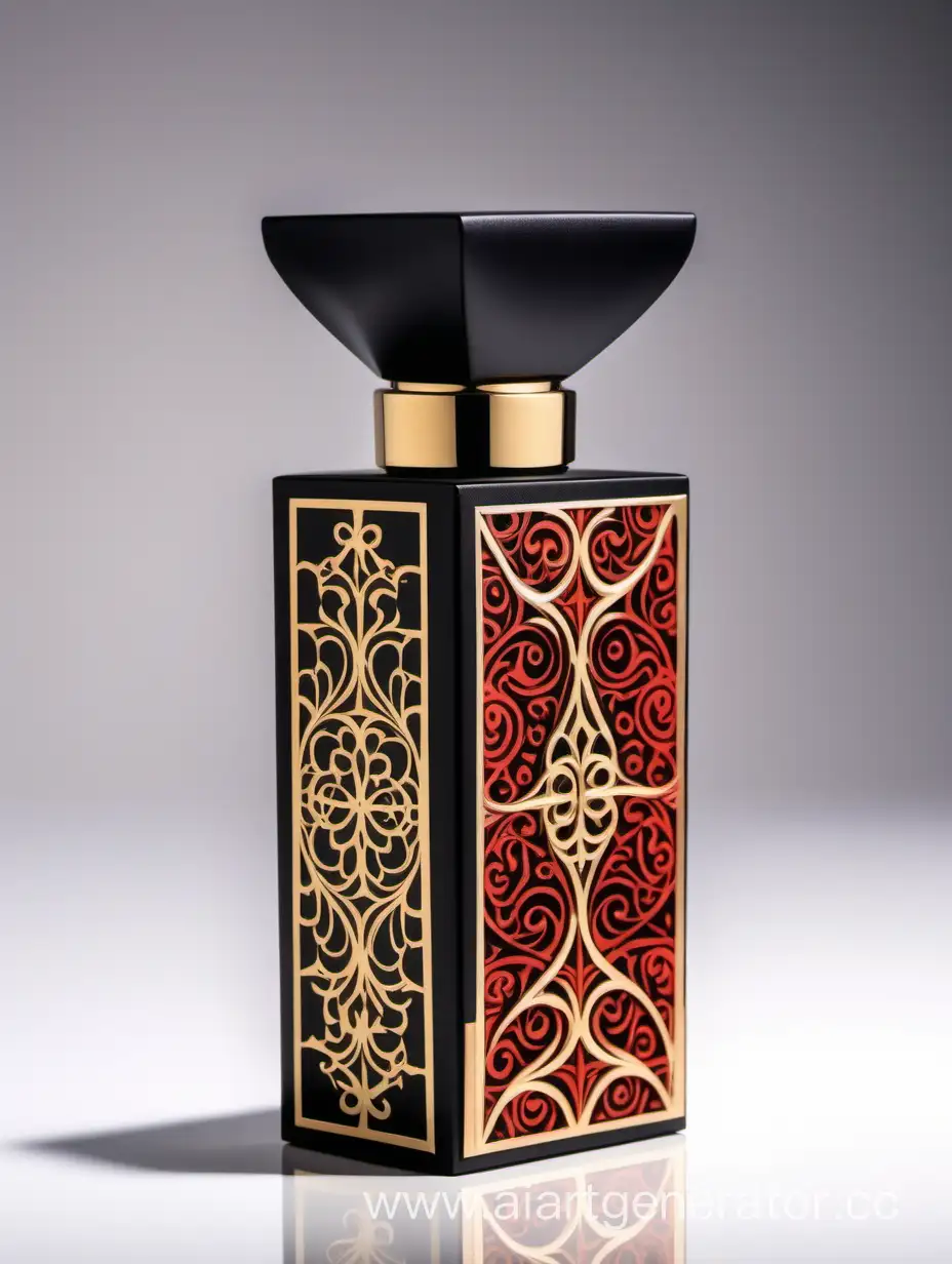 Elegant-Black-and-Gold-Luxury-Perfume-Box-with-Arabesque-Patterns