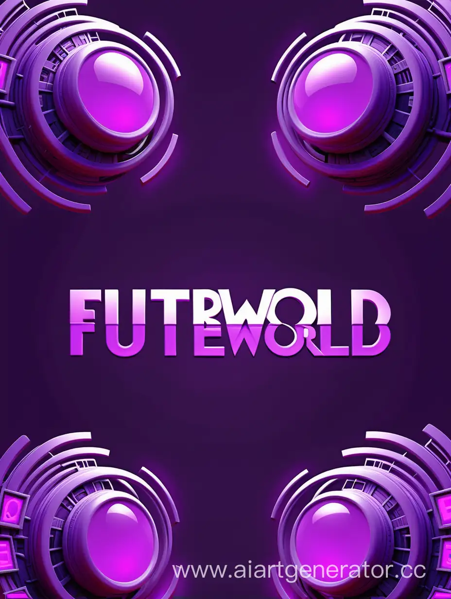 Текст FutureWorld фиолетовая тема