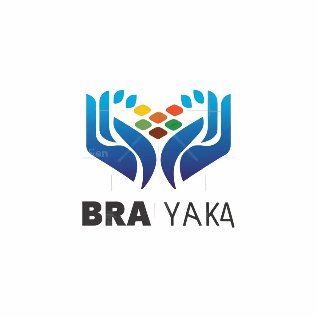 a logo design,with the text "BRA YAKA", main symbol:hands,Moderate,be used in Internet industry,clear background