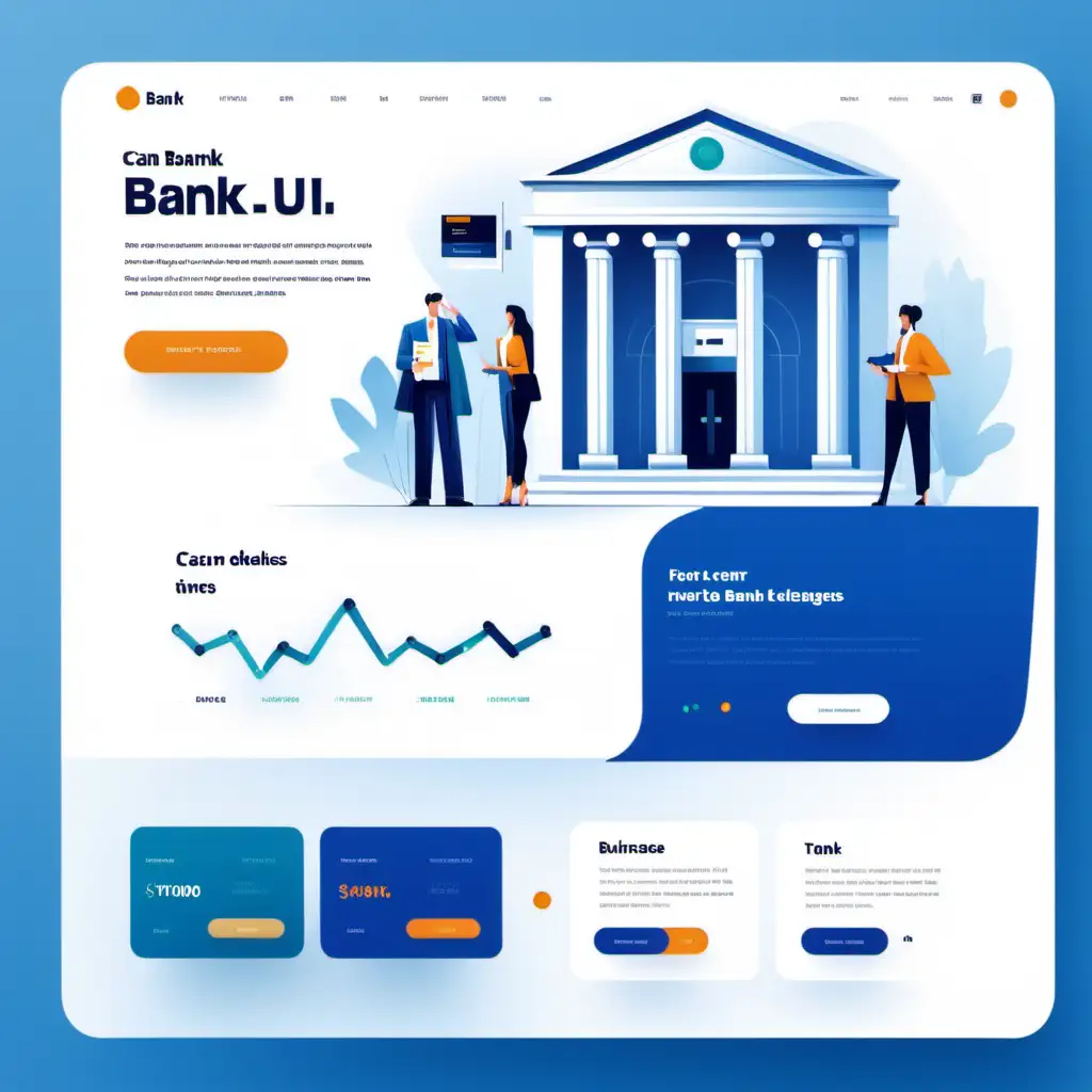 Modern Bank UI Web Design Elements with Sleek and Intuitive Features