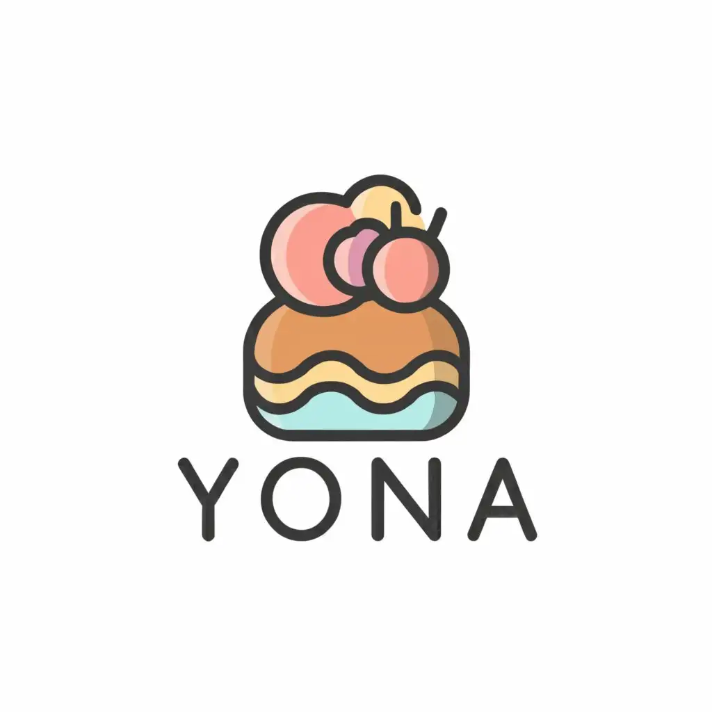 a logo design,with the text "yona", main symbol:confectionery,Moderate,clear background