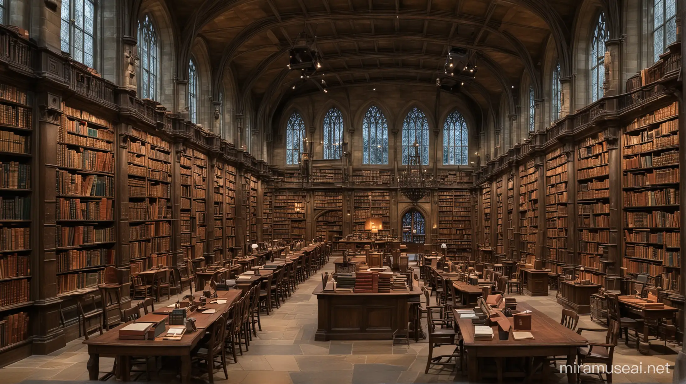 Majestic Harry PotterThemed Library with Enchanted Bookshelves