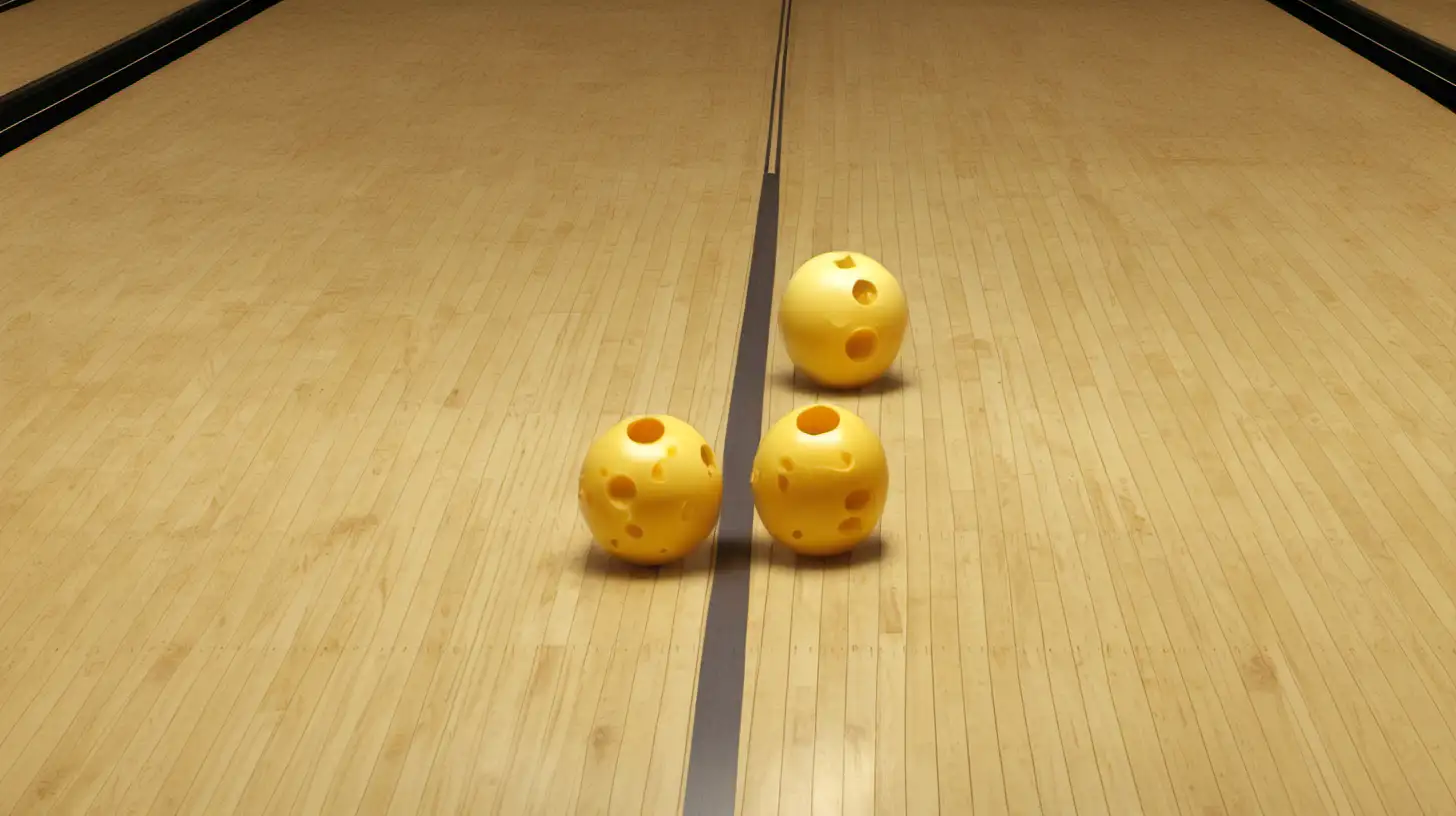 Playful Cheese Bowling Fun for All Ages