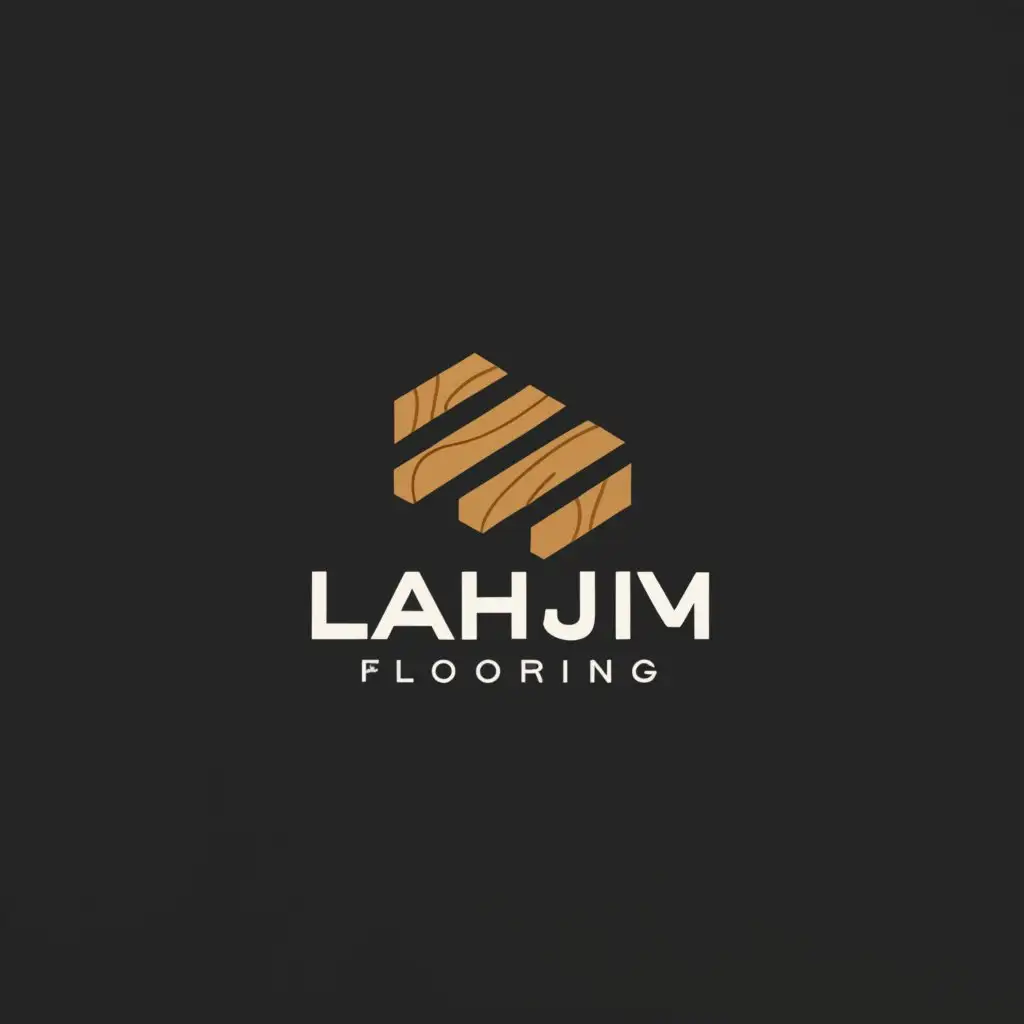 a logo design,with the text "LAHJIM flooring", main symbol:timber, flooring, construction,,Moderate,be used in Construction industry,clear background