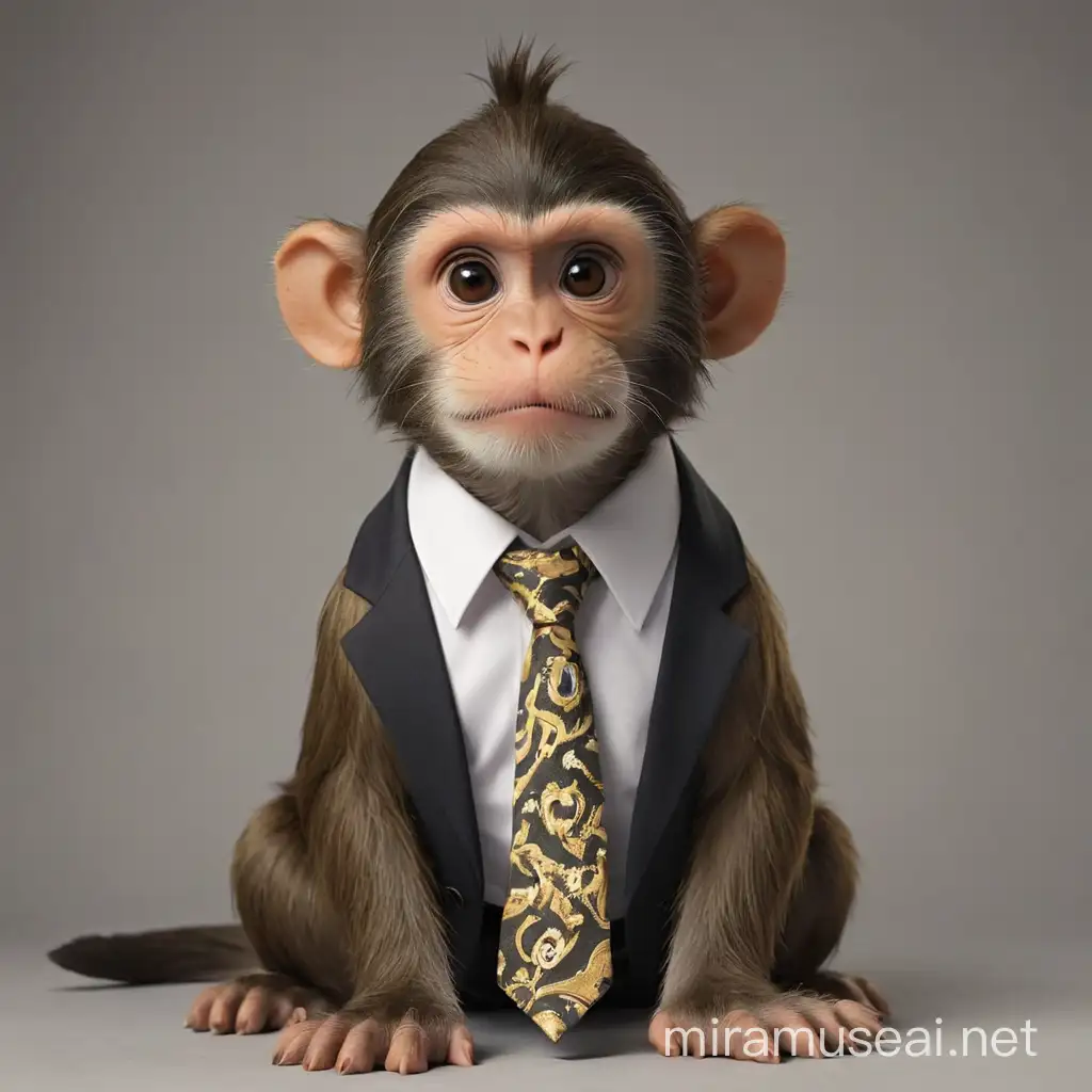 Smartly Dressed Monkey and Dog Attending Formal Class