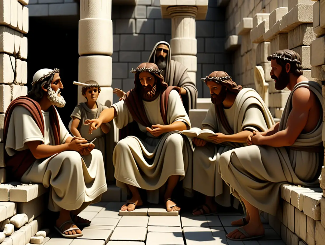 Ancient Capernaum Scribes Questioning Jesus Actions