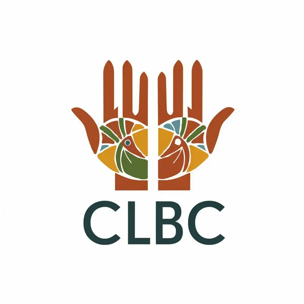 logo, hands with native designs, with the text "CLBC", typography, be used in Nonprofit industry