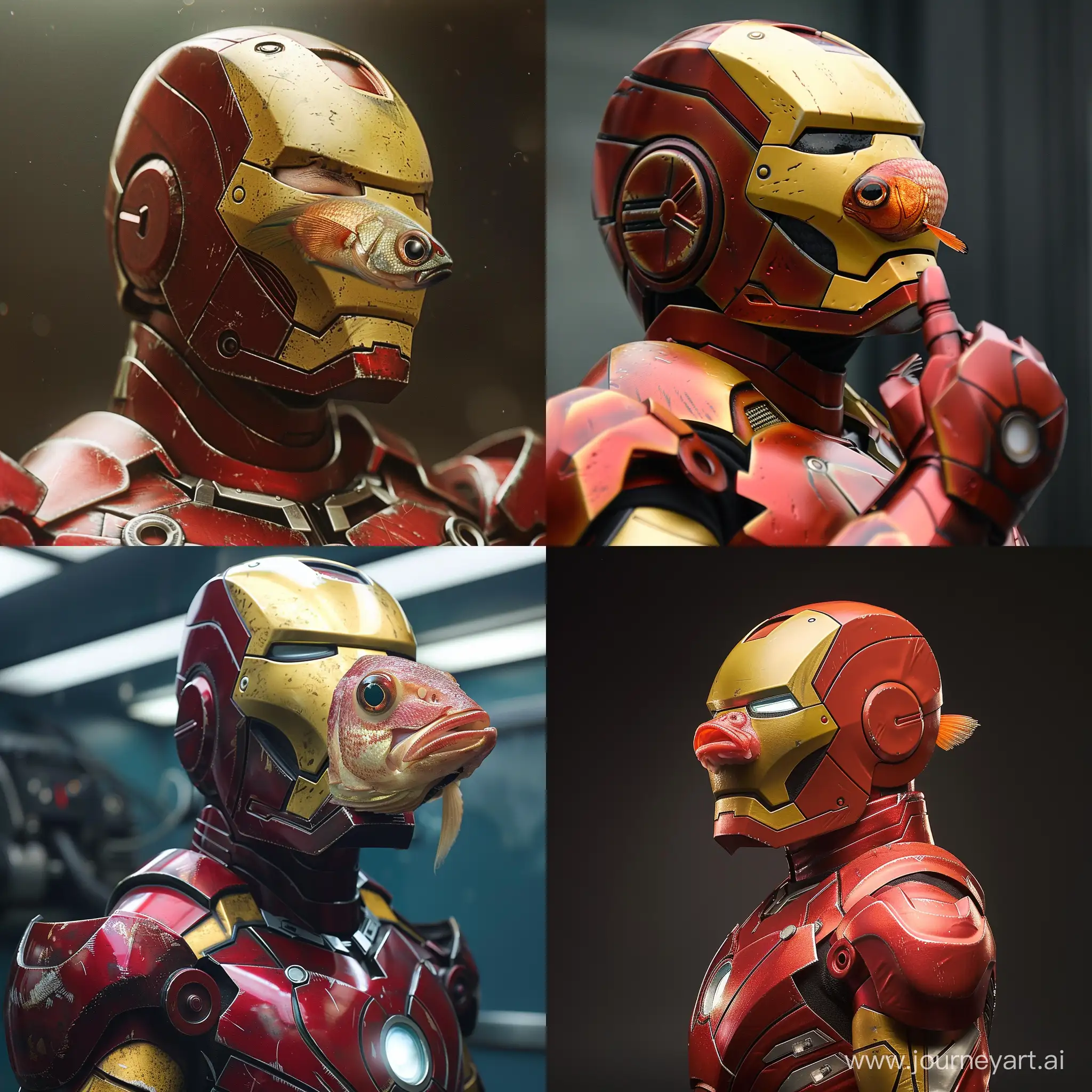 Colorful-Fish-Dressed-as-Iron-Man