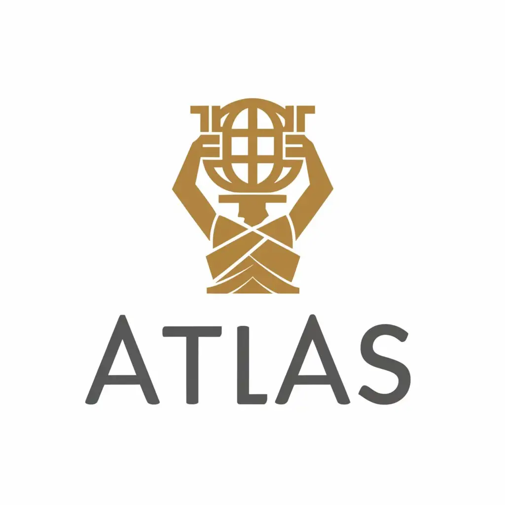 a logo design,with the text "ATLAS", main symbol:ancient Atlas,Moderate,be used in Retail industry,clear background