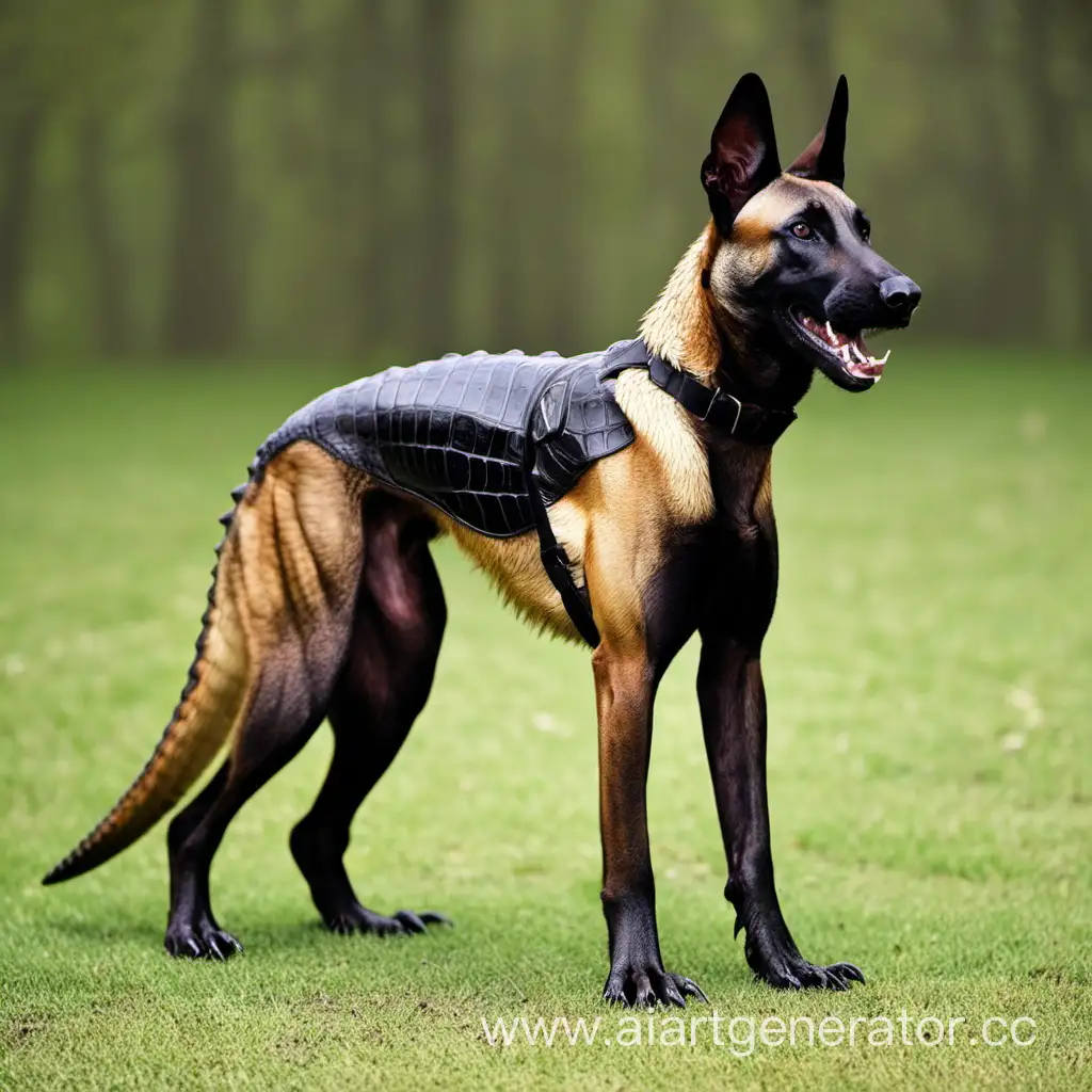 Energetic-Malinois-Playfully-Interacts-with-Alligator-Toy
