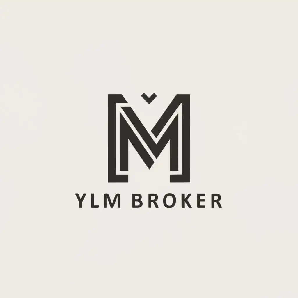 a logo design,with the text "YLM broker", main symbol:M,Minimalistic,be used in Real Estate industry,clear background