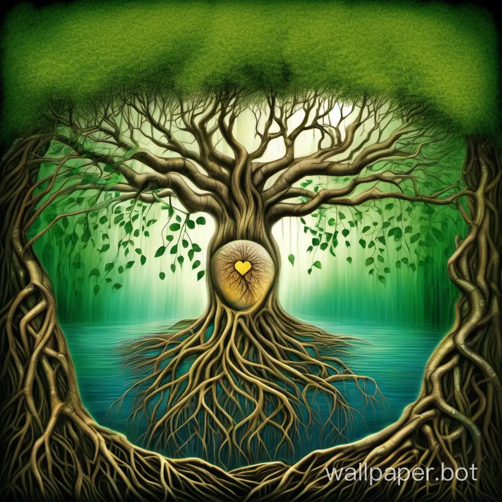 Roots of the future, love, compassion, wisdom, Eco, water, haven